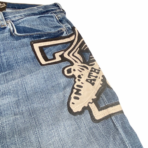 HTF: 7 For All Mankind® x Great China Wall ☻︎ 7 Leather Patch Standard Jeans ☻︎ - Picture 10 of 16